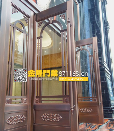 云南昆明不锈钢门 昆明酒店商铺大门、昆明不锈钢地弹簧门 不锈钢推拉门设计...