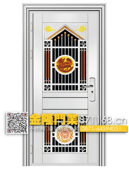 云南昆明不锈钢门厂 不锈钢防盗门 金隆门业